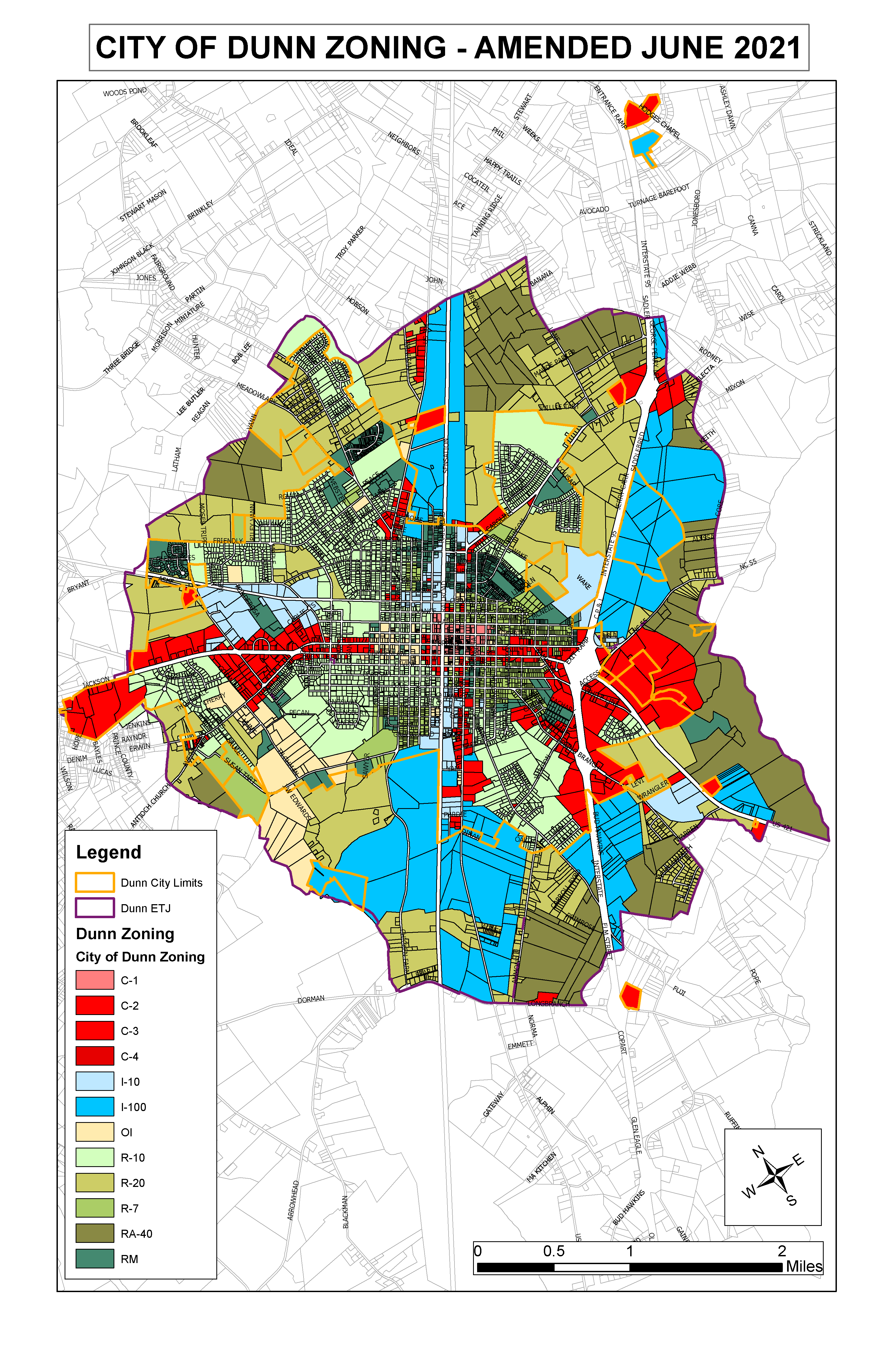 Zoning Map City Of Dunn North Carolina